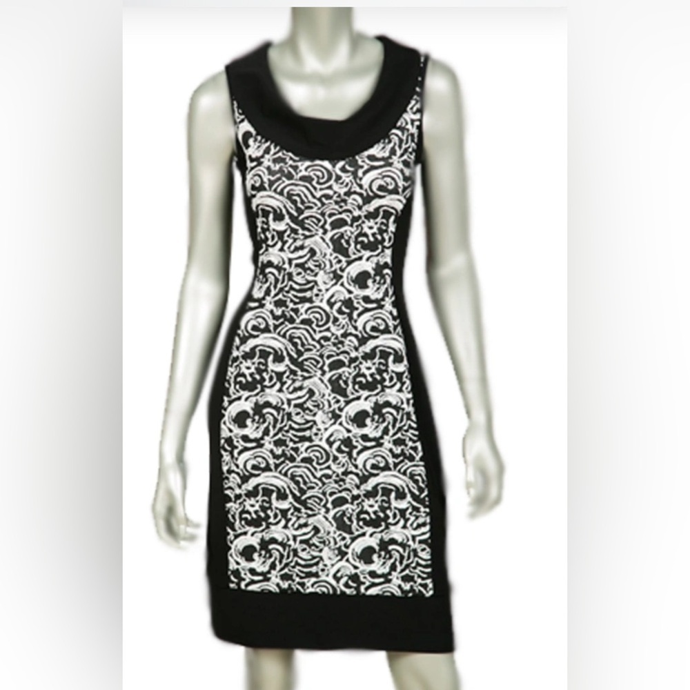 Joseph Ribkoff pullover cowl neck sheath dress